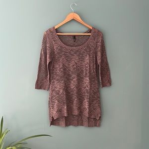 Maurices Open Knit Sweater Taupe Sz Sm